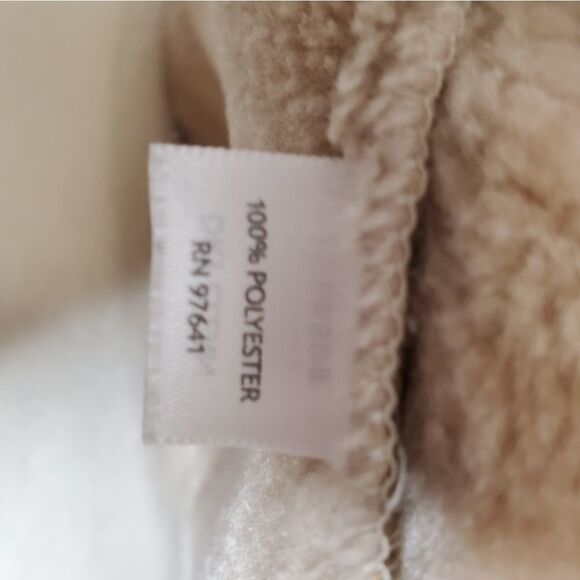 J JILL jacket vegan faux suede shearling‎ tan coat M - Picture 7 of 10